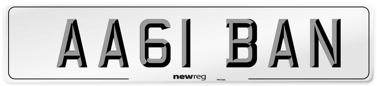 AA61 BAN Number Plate from New Reg